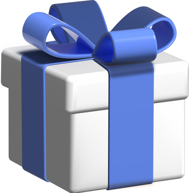 3d Gift Blue White